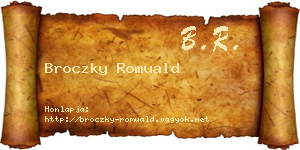 Broczky Romuald névjegykártya